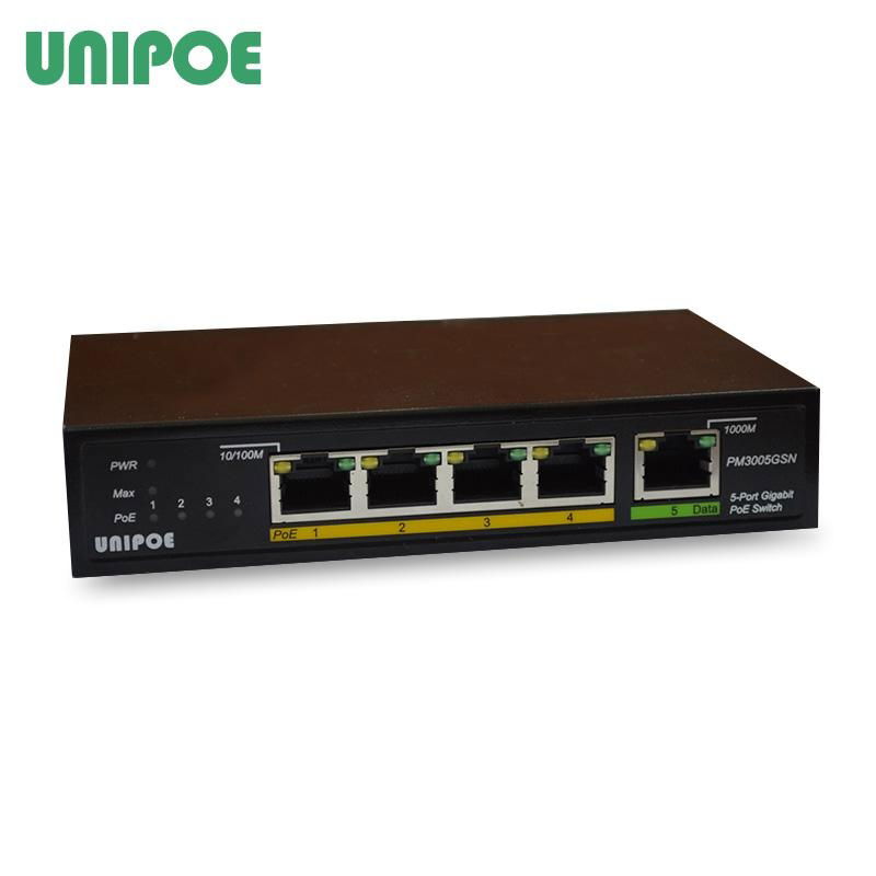 Promotion  UNIPOE 5-port Gigabit Ethernet PoE switch with 4-port PoE 5