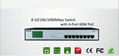 Single port 60W 8- port 10/100/1000M 802.3af/at PoE switch with LCD display 1