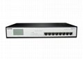 Single port 60W 8- port 10/100/1000M 802.3af/at PoE switch with LCD display