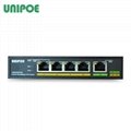 UNIPOE 32W 5-Port 10/100Mbps desktop PoE Switch with outstanding performance