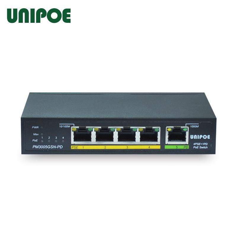 Save-cost 1 60W PD+ 4PSE port Gigabit Ethernet UNIPOE PoE Switch