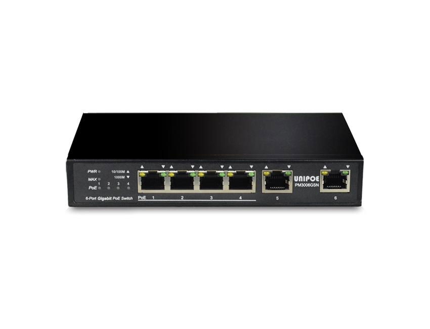 New product 4+2 port Gigabit 802.3at PoE switch with VLAN function 2