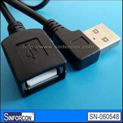 Angled usb cable, L shape usb cable