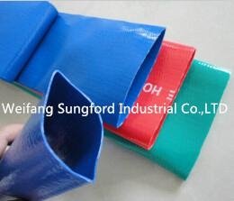 pvc layflat irrigation discharge water  hose from weifang sungford ltd China