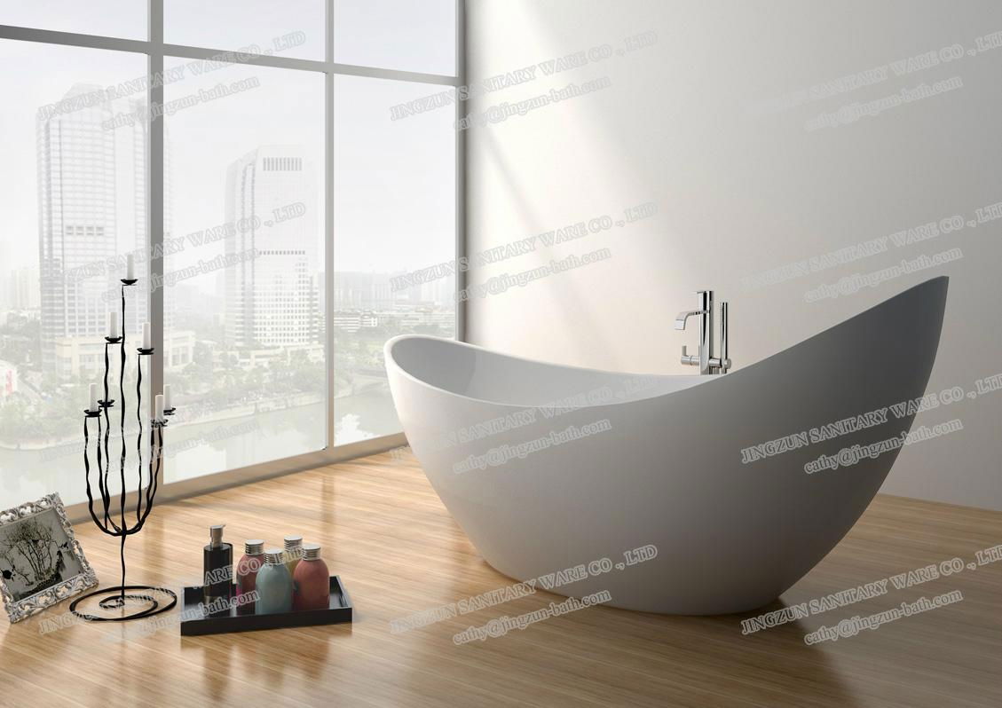 Jingzun Freestanding Composite Resin Artificial Stone Bathtub  2