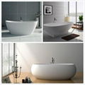 Jingzun Molded Freestanding Composite Resin Bathtub Artificial Stone Bathtub 5