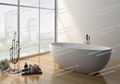 Jingzun Modern Freestanding  Oval bathtub Solid Surface Bathtub