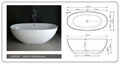 Jingzun Modern Freestanding  Oval bathtub Solid Surface Bathtub 4