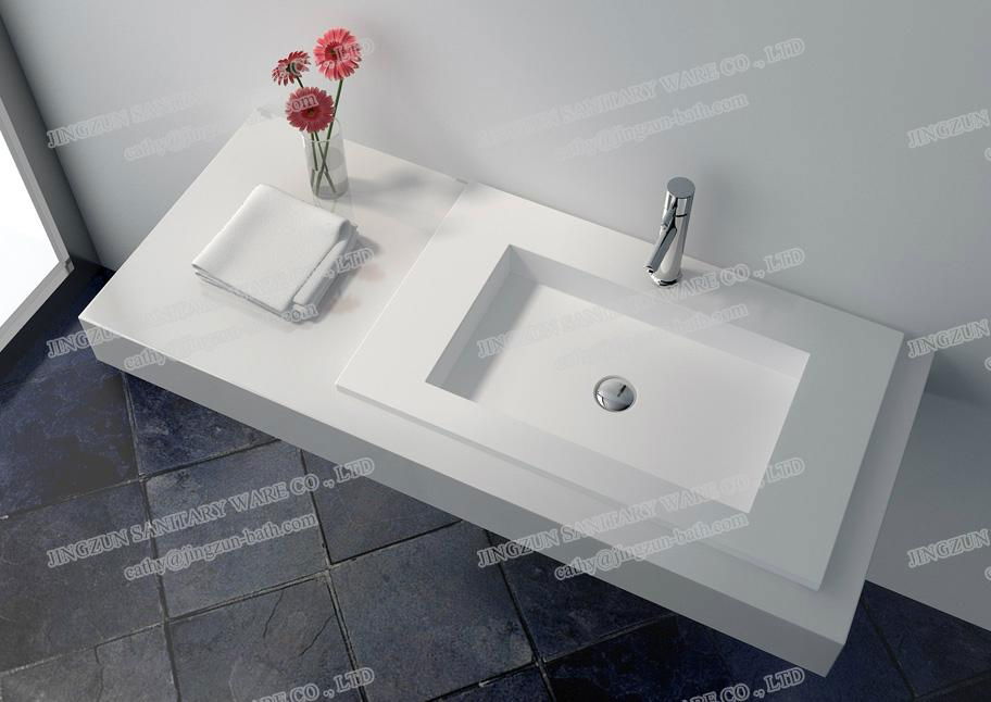 Jingzun Integrated Composite Resin Handmade Wash Counter-top Basin 2