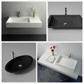 Jingzun Healthy Material Solid Surface Simple Hospital Wall Hung Hand Wash Basin 4