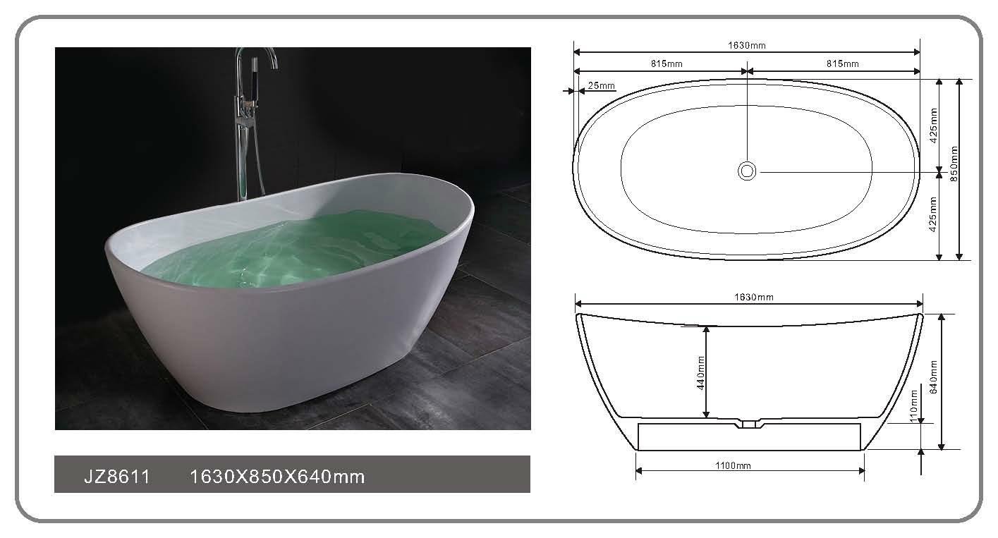 Jingzun Freestanding Solid Surface Bathtub 4