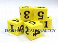 EVA Foam Dice- 20 mm, Number 1-6, Set of 6, Yellow