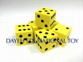 EVA Foam Dice-20 mm, Dots 1-6, Set of 6, Yellow