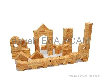 Jumbo Wood-like EVA Foam Building blocks ,40pcs 2