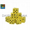 EVA Foam Dice-20 mm, Dots 1-6, Set of 6, Yellow