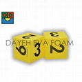 EVA Foam Dice-5 cm , Number 1-6 , Yellow