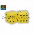 EVA Foam Dice-5 cm , Dots 1-6 , Yellow