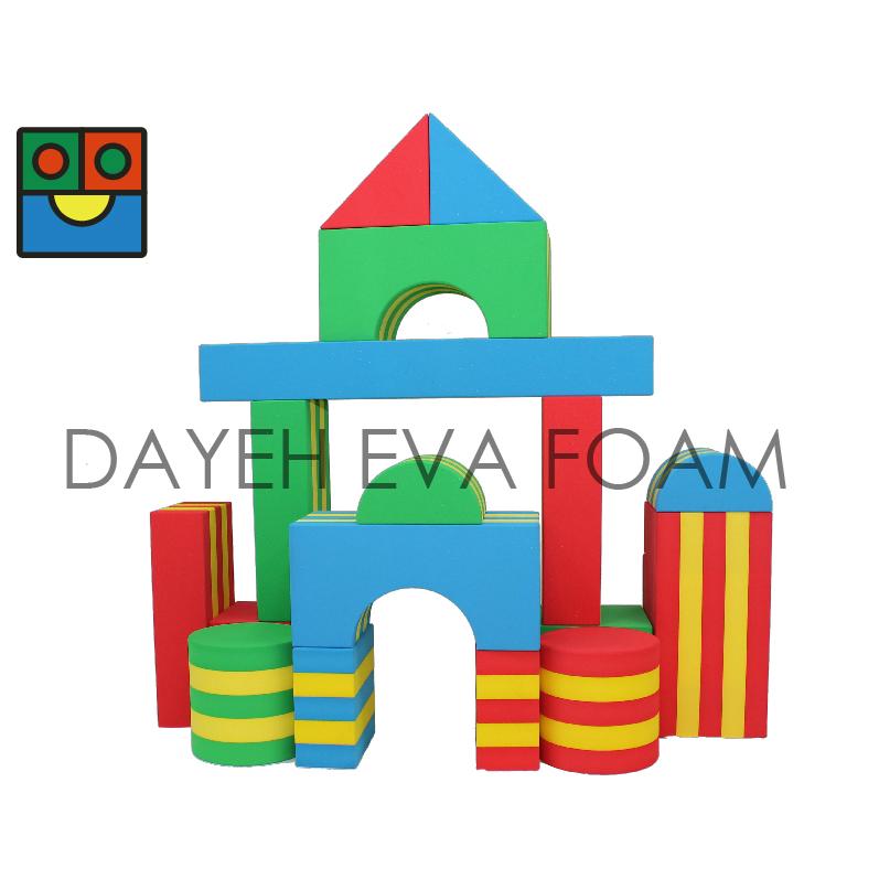 Jumbo Stripe EVA Foam Building Block,20cm,16 piece BJ202 DAYEHFOAM