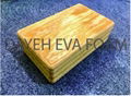 EVA Fitness Wood-like 3" Yoga Block, Rounded edge