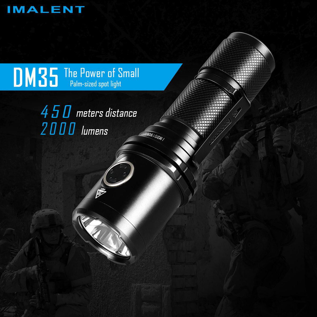 Imalent DM35 LED flashlight 2000LM and 450meters beamdistance 5