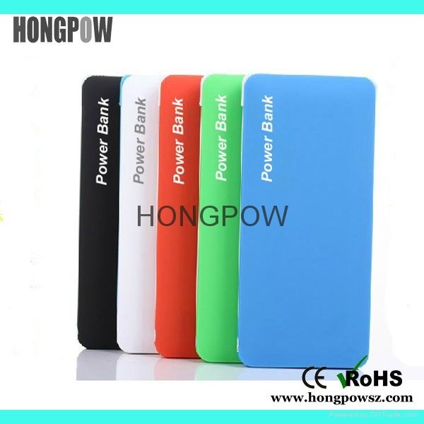 HONGPOW 8500MAH portable power bank dual usb battery backup with built in cables