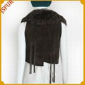 Hot sale for 2015 winter luxurious vest pigskin garment with sheep fur collar sh 5