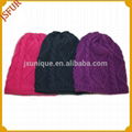 Winter colorful choice childred fur pom knitting hat 1