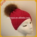 Winter colorful choice childred fur pom knitting hat 3