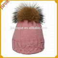 2014 hot sale real fur ball hat top with