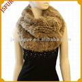 Latest korea design women's knitted rabbit fur loop scarf 1