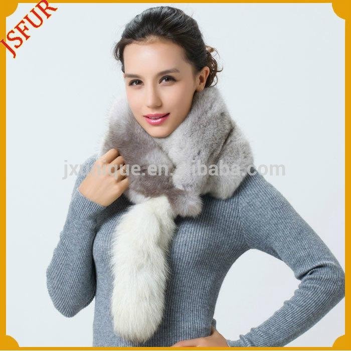 2015 New Fashion Ladies Winter Whole Skins Genuine Blue Fox Fur Scarf