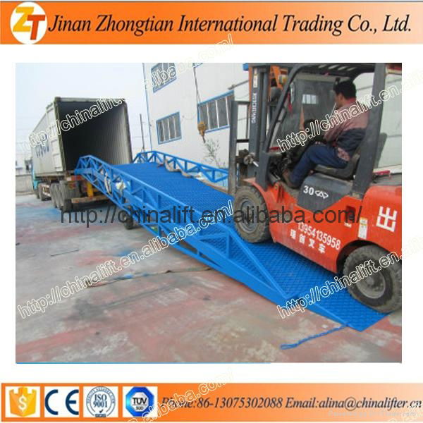 Manual handle mobile hydraulic loading ramp yard ramp with CE 4