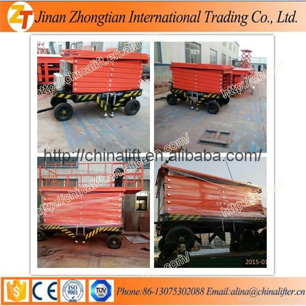 Mobile trailer hydraulic scissor lift platform with 4m-20m height 5