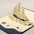 Virking ship 3D popup greeting card 4