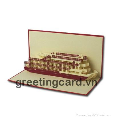 Virking ship 3D popup greeting card 5