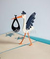 Stork mother 3D popup greeting card