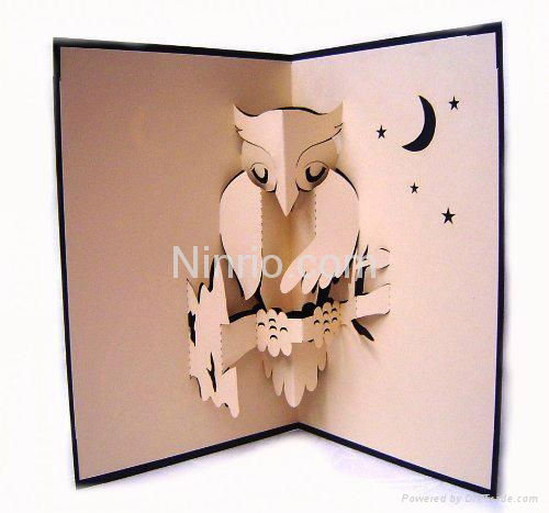 Stork mother 3D popup greeting card 4