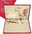 Humming bird and flower 3D popup greeting card 2