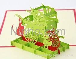 Baby trolleys 3D popup greeting card