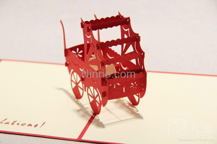 Baby trolleys 3D popup greeting card 3