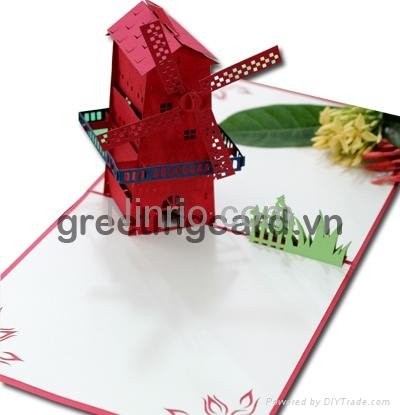 Dutch Windmills 3D popup greeting card 5