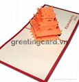 Kumamoto temple 3D popup greeting card