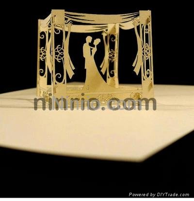 Wedding couple 3D popup greeting card