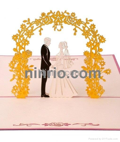 Wedding couple 3D popup greeting card 2
