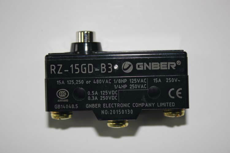 GNBER RZ-15GD-B3 SPDT Micro Switches Short Plug Column Push Button