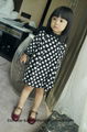 Etonzoe Kids One Piece Dress Woolen Dress Girls Fashion Dress Whie dot Clothes 2