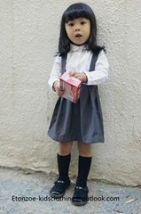 Etonzoe Kids Braces Skirt Dress Girls School Dress