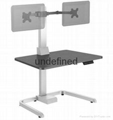 dual screen height adjustable computer desk riser 