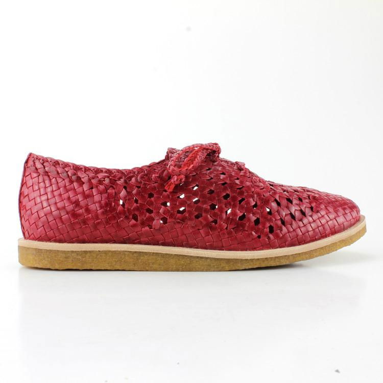 spring Korean woven kid girls fashion leather shoes handcraft goat skin 2