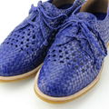 spring Korean woven kid girls fashion leather shoes handcraft goat skin